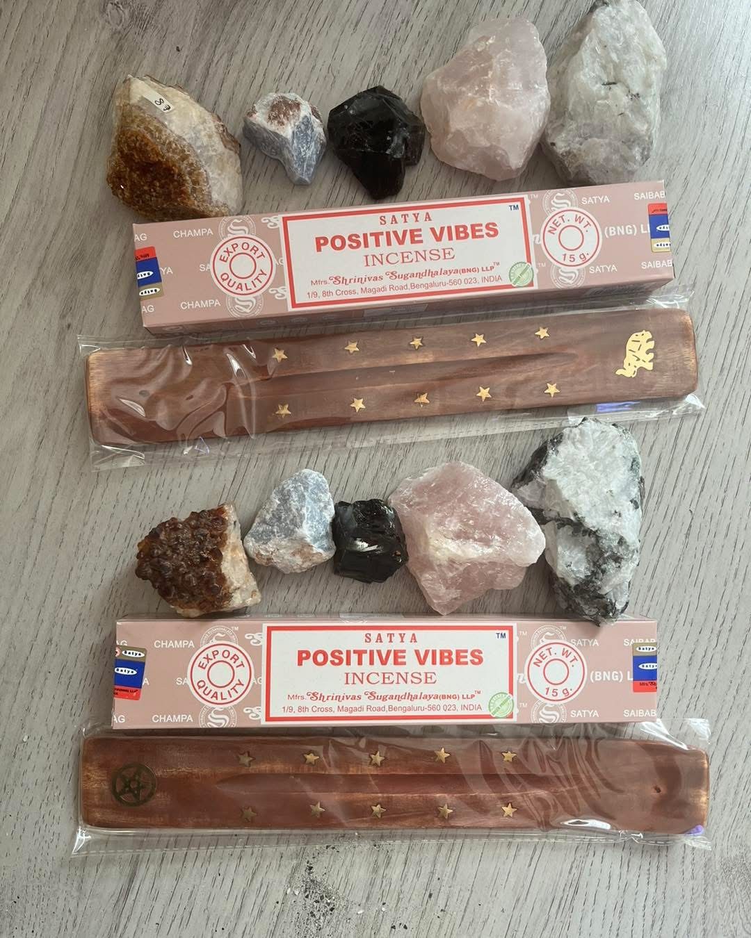Crystals and Satya incense at The Crystal Booth